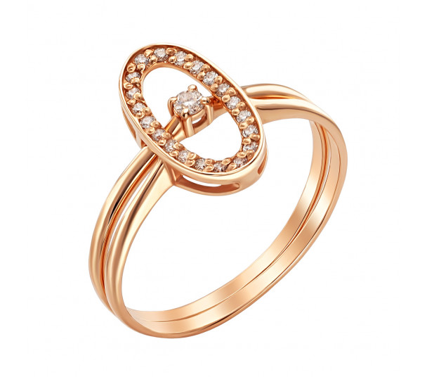 Золотое кольцо с сапфиром и фианитами. Артикул 362574 - Фото  1