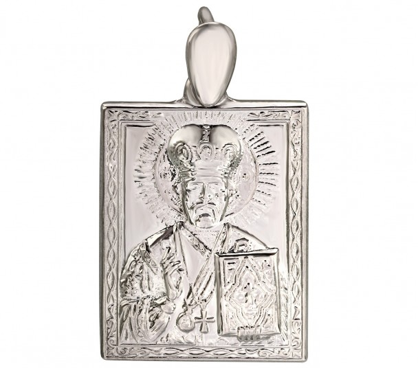 Серебряная ладанка Святой Николай Чудотворец. Артикул 110405С  - Фото 1