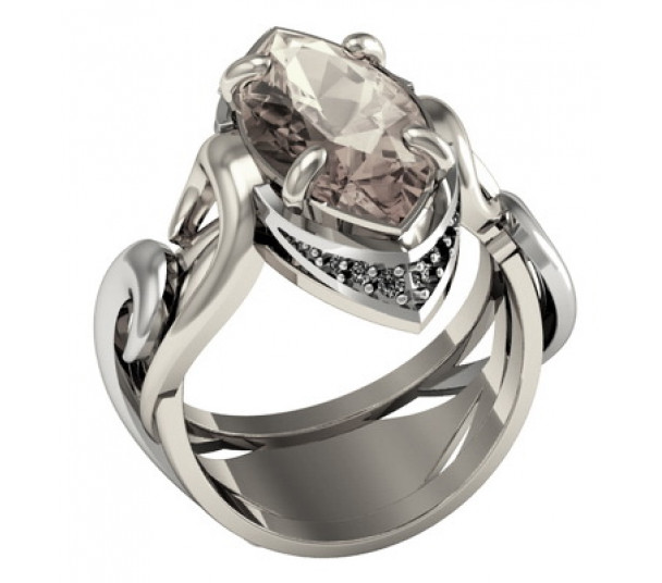 Серебряное кольцо с фианитами. Артикул 330972С - Фото  1
