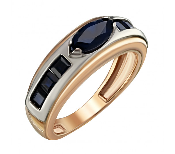 Золотое кольцо с сапфирами. Артикул 372735  размер 16 - Фото 1