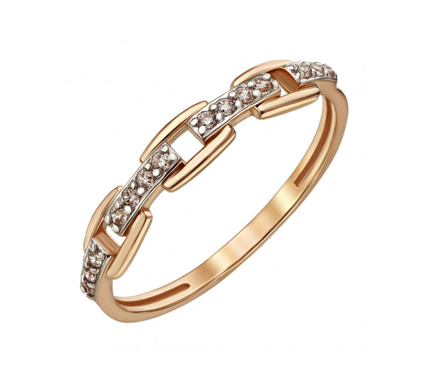 Золотое кольцо с фианитами. Артикул 350021 - Фото  1