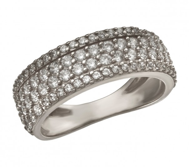 Серебряное кольцо с фианитами. Артикул 380096С  размер 16.5 - Фото 1
