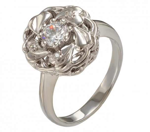 Серебряное кольцо с фианитом. Артикул 330878С  размер 18 - Фото 1