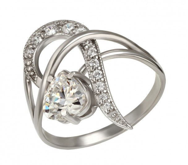 Серебряное кольцо с фианитами. Артикул 320059С - Фото  1