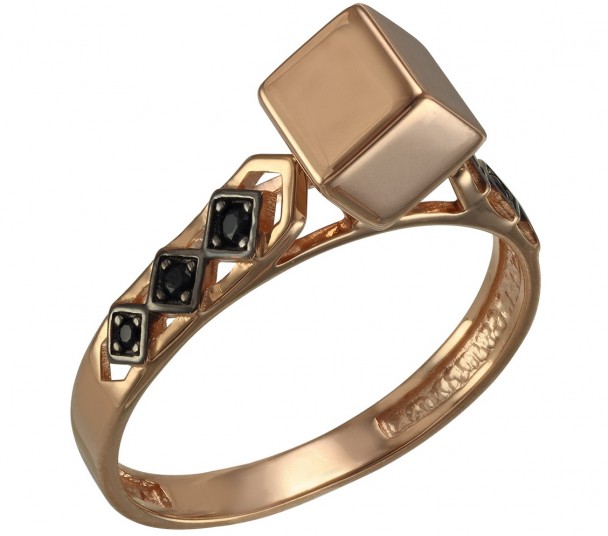 Золотое кольцо с фианитами. Артикул 380390 - Фото  1