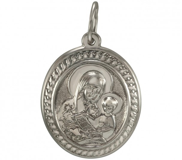 Серебряная ладанка "Икона Божией Матери Утоли моя печали". Артикул 100611С  - Фото 1