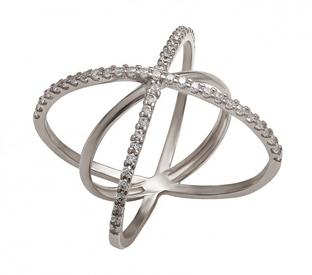 Серебряное кольцо с фианитами. Артикул 320894С - Фото  1