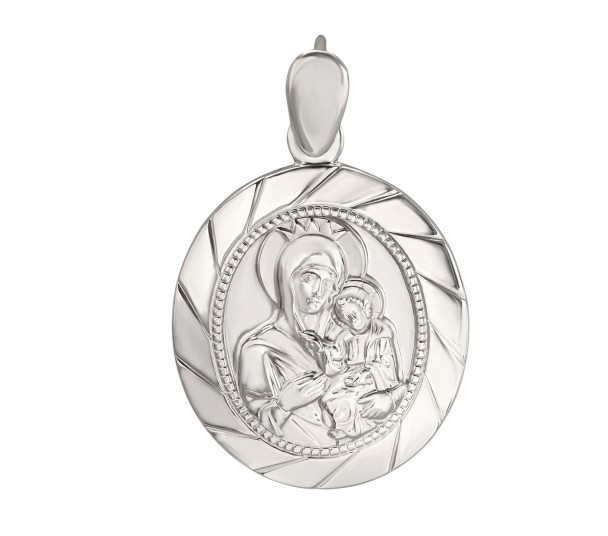 Серебряная ладанка "Иверская икона Божией Матери". Артикул 110141С  - Фото 1