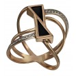 Золотое кольцо с агатом и фианитами. Артикул 369604  размер 18 - Фото 2
