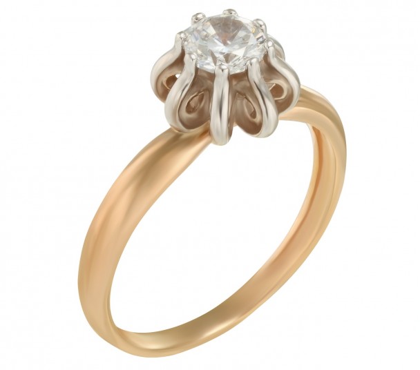 Золотое кольцо с фианитом. Артикул 330989  размер 18 - Фото 1