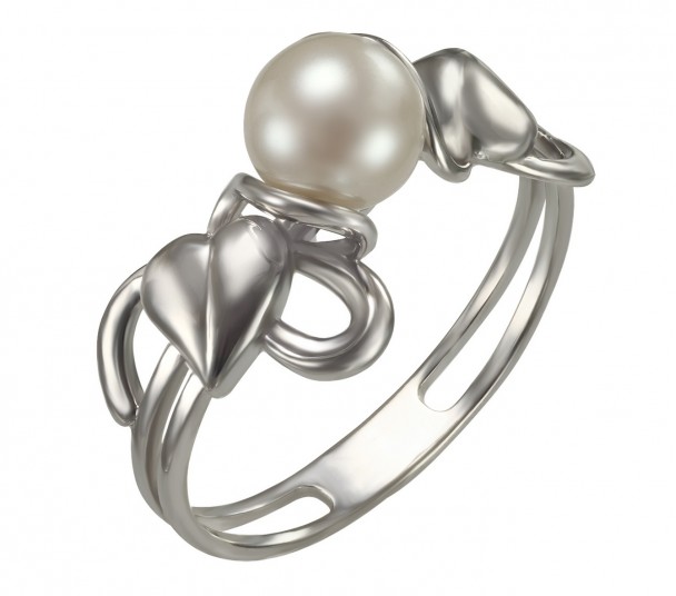 Серебряное кольцо с жемчугом. Артикул 380199С  размер 18.5 - Фото 1