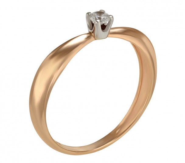 Золотое кольцо с фианитом. Артикул 330987  размер 18 - Фото 1