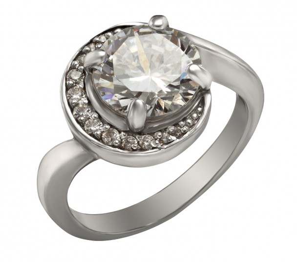 Серебряное кольцо с фианитами. Артикул 320896С  размер 17 - Фото 1