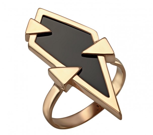 Золотое кольцо с агатом. Артикул 369596  размер 17.5 - Фото 1
