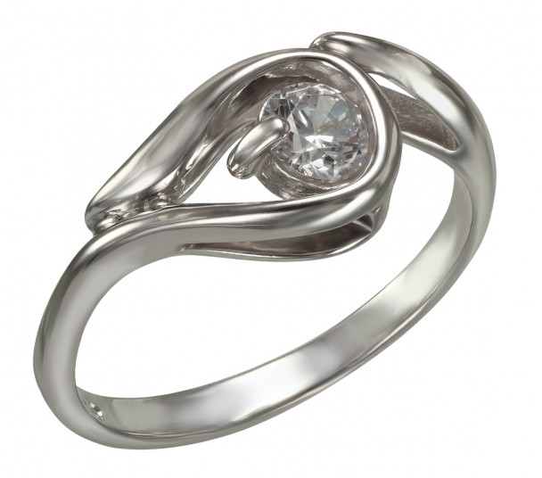 Серебряное кольцо с фианитом. Артикул 330020С  размер 17.5 - Фото 1