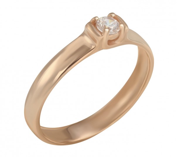 Золотое кольцо с фианитом. Артикул 380209  размер 16.5 - Фото 1