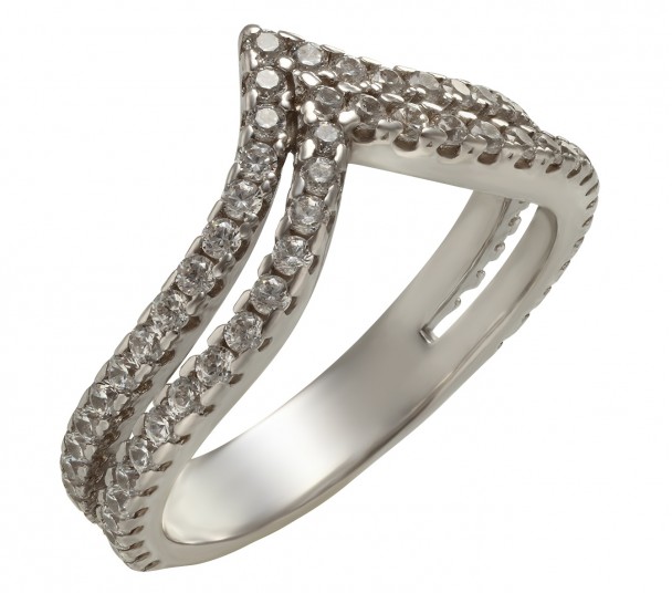 Серебряное кольцо с фианитами. Артикул 380154С  размер 16 - Фото 1