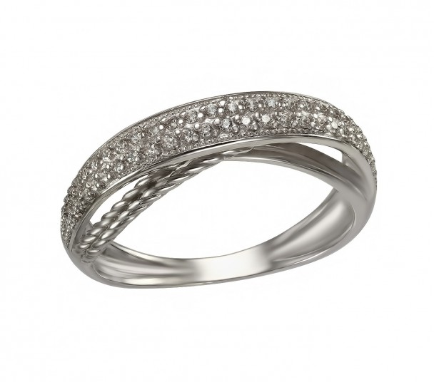 Серебряное кольцо с фианитами. Артикул 380142С  размер 16.5 - Фото 1