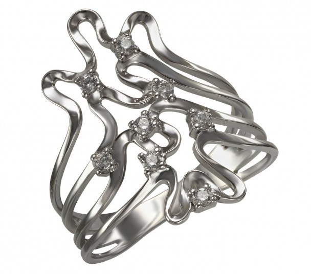 Серебряное кольцо с фианитами. Артикул 380217С  размер 19 - Фото 1