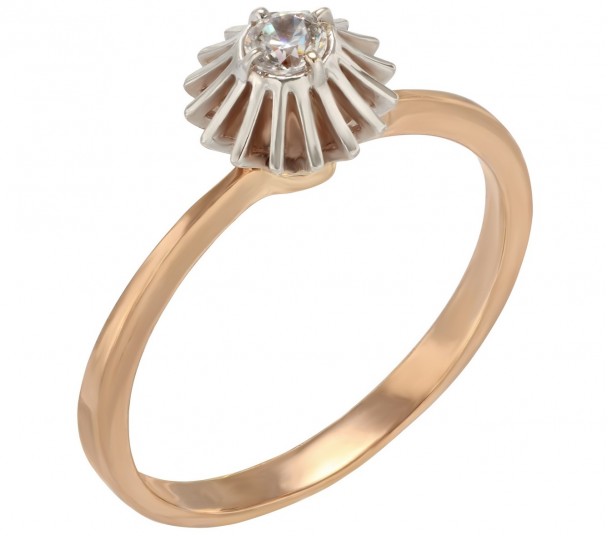 Золотое кольцо с фианитом. Артикул 330997  размер 19 - Фото 1