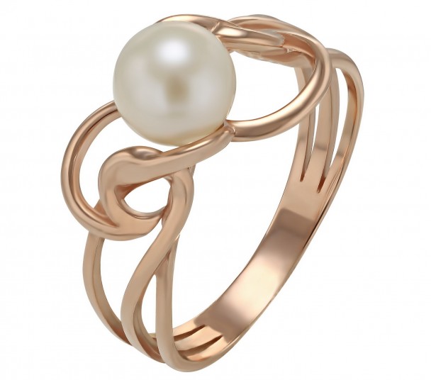Золотое кольцо с жемчугом. Артикул 380202  размер 17 - Фото 1