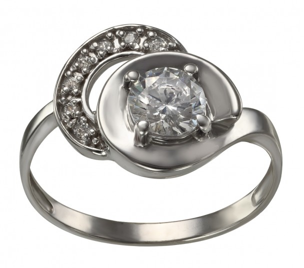 Серебряное кольцо с фианитами. Артикул 320522С  размер 18 - Фото 1