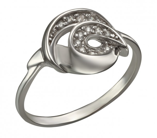 Серебряное кольцо с фианитом. Артикул 330020С - Фото  1