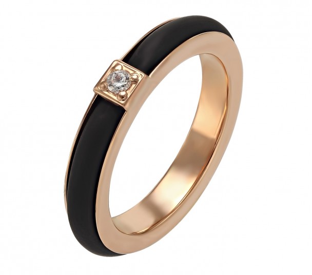 Золотое кольцо с сапфиром и фианитами. Артикул 372712В - Фото  1