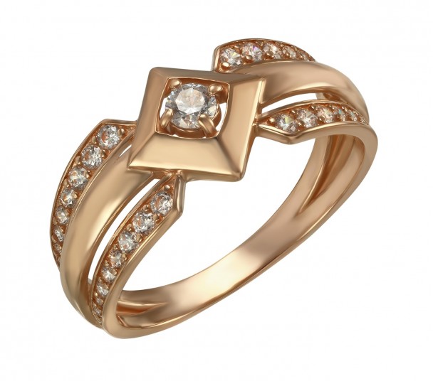 Золотое кольцо "Свидание любви" с фианитами. Артикул 380406  размер 17 - Фото 1