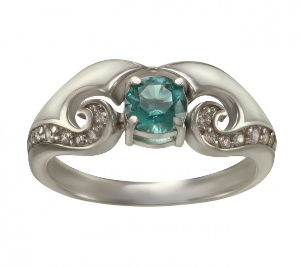 Серебряное кольцо с эмалью. Артикул 330059А - Фото  1
