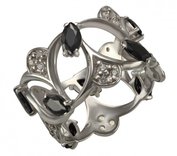 Серебряное кольцо с фианитами. Артикул 380112С  размер 18.5 - Фото 1
