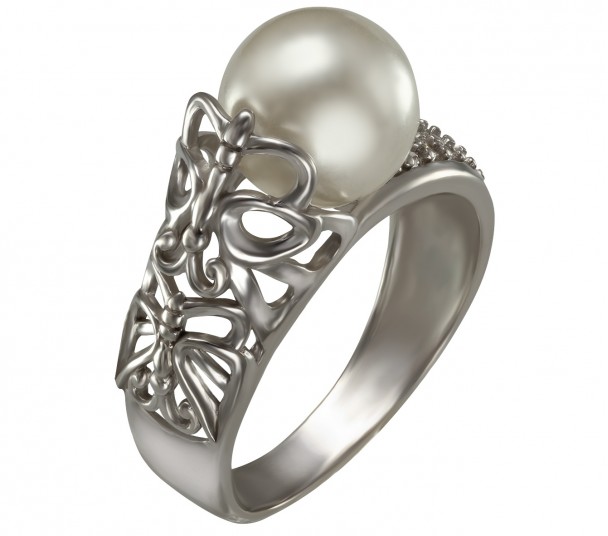 Серебряное кольцо с вставками фианитов. Артикул 320960С - Фото  1