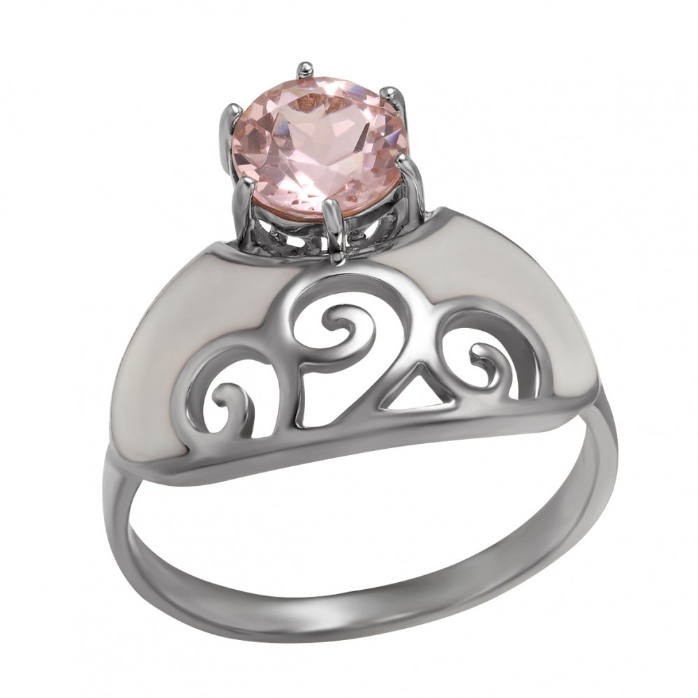 Серебряное кольцо с нанокристаллом и эмалью. Артикул 330060А  размер 19 - Фото 2