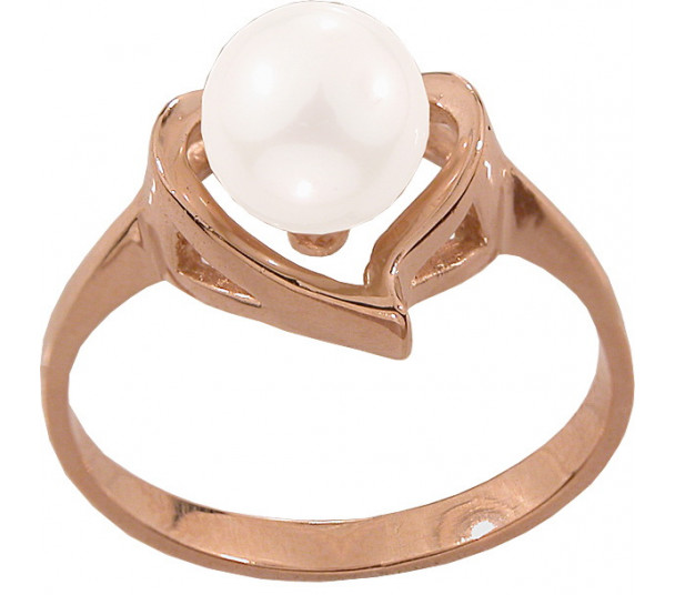Золотое кольцо с жемчугом. Артикул 320147  размер 18 - Фото 1