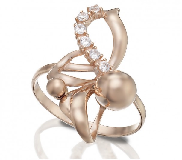 Золотое кольцо с фианитами. Артикул 330930  размер 18 - Фото 1