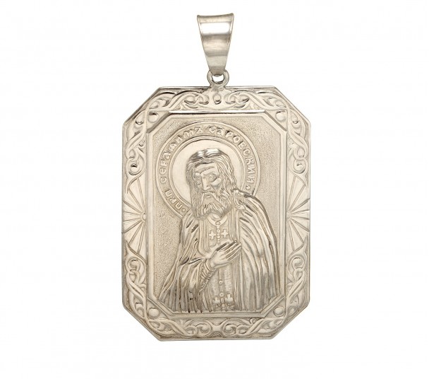 Серебряная ладанка Дева Мария с Младенцем. Артикул 100460С - Фото  1