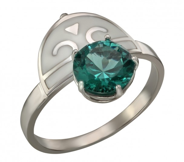 Серебряное кольцо с эмалью. Артикул 300336А - Фото  1