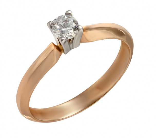 Золотое кольцо с фианитом. Артикул 330086  размер 19 - Фото 1