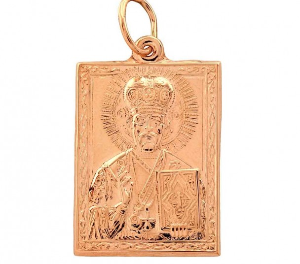 Золотая ладанка Святой Николай Чудотворец. Артикул 120006 - Фото  1