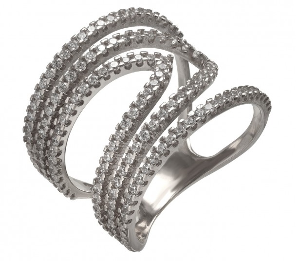 Серебряное кольцо с фианитами. Артикул 380357С  размер 16 - Фото 1