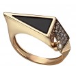 Золотое кольцо с агатом и фианитами. Артикул 369609  размер 16.5 - Фото 2