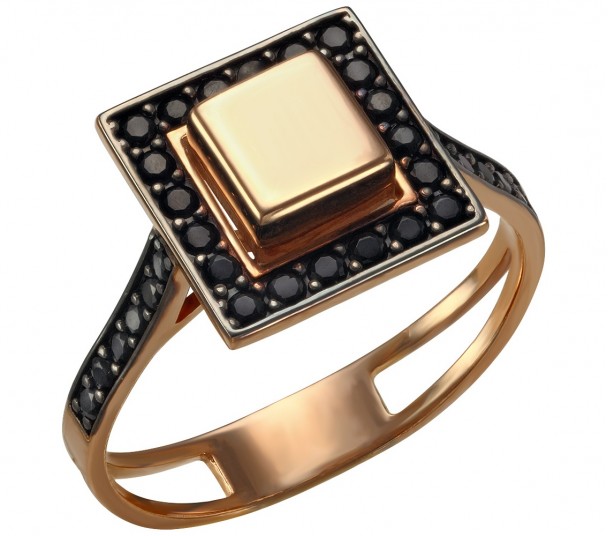 Золотое кольцо с фианитами. Артикул 380388  размер 18.5 - Фото 1