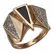 Золотое кольцо с агатом и фианитами. Артикул 369601  размер 18 - Фото 2