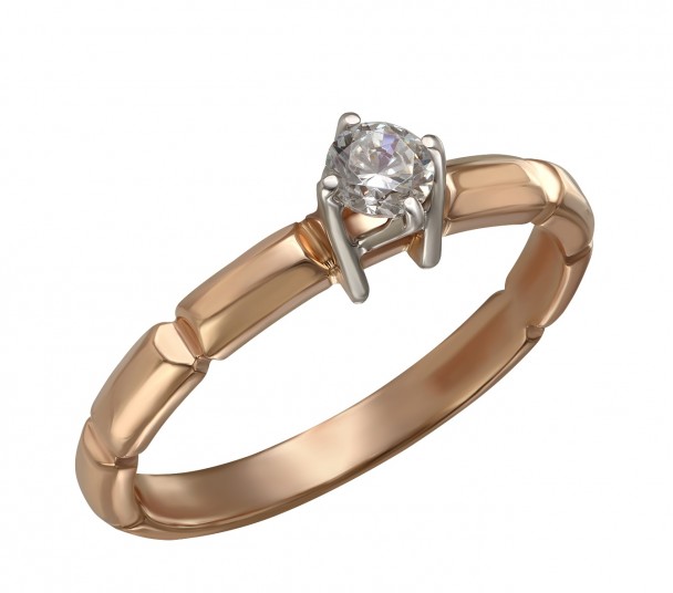 Золотое кольцо с фианитом. Артикул 350061  размер 17 - Фото 1