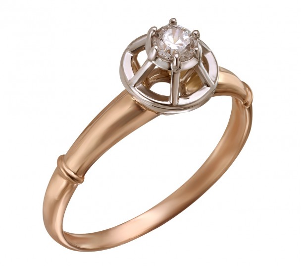 Золотое кольцо с фианитом. Артикул 350057  размер 16.5 - Фото 1