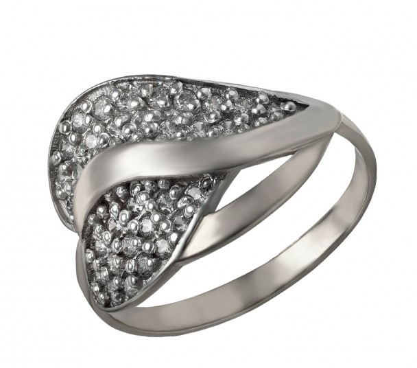 Серебряное кольцо с фианитами. Артикул 320896С - Фото  1