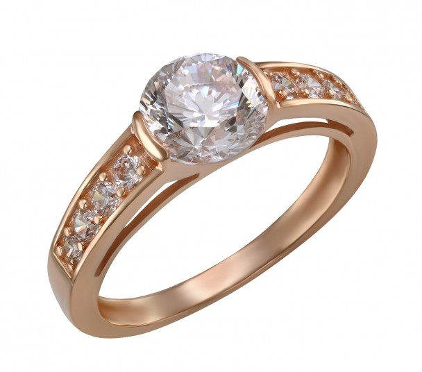 Золотое кольцо с фианитами. Артикул 380454  размер 16.5 - Фото 1