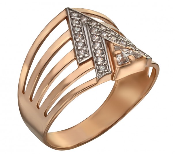 Золотое кольцо с фианитами . Артикул 380475  размер 17.5 - Фото 1