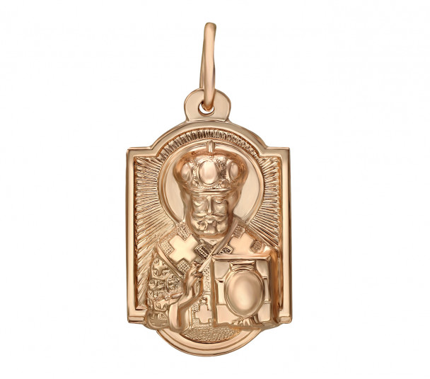 Золотая ладанка Святой Николай Чудотворец. Артикул 110229 - Фото  1