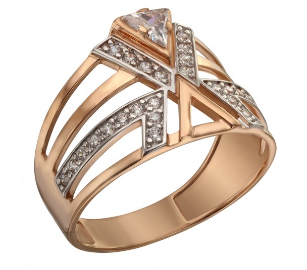 Золотое кольцо с фианитами. Артикул 380473  размер 18.5 - Фото 1